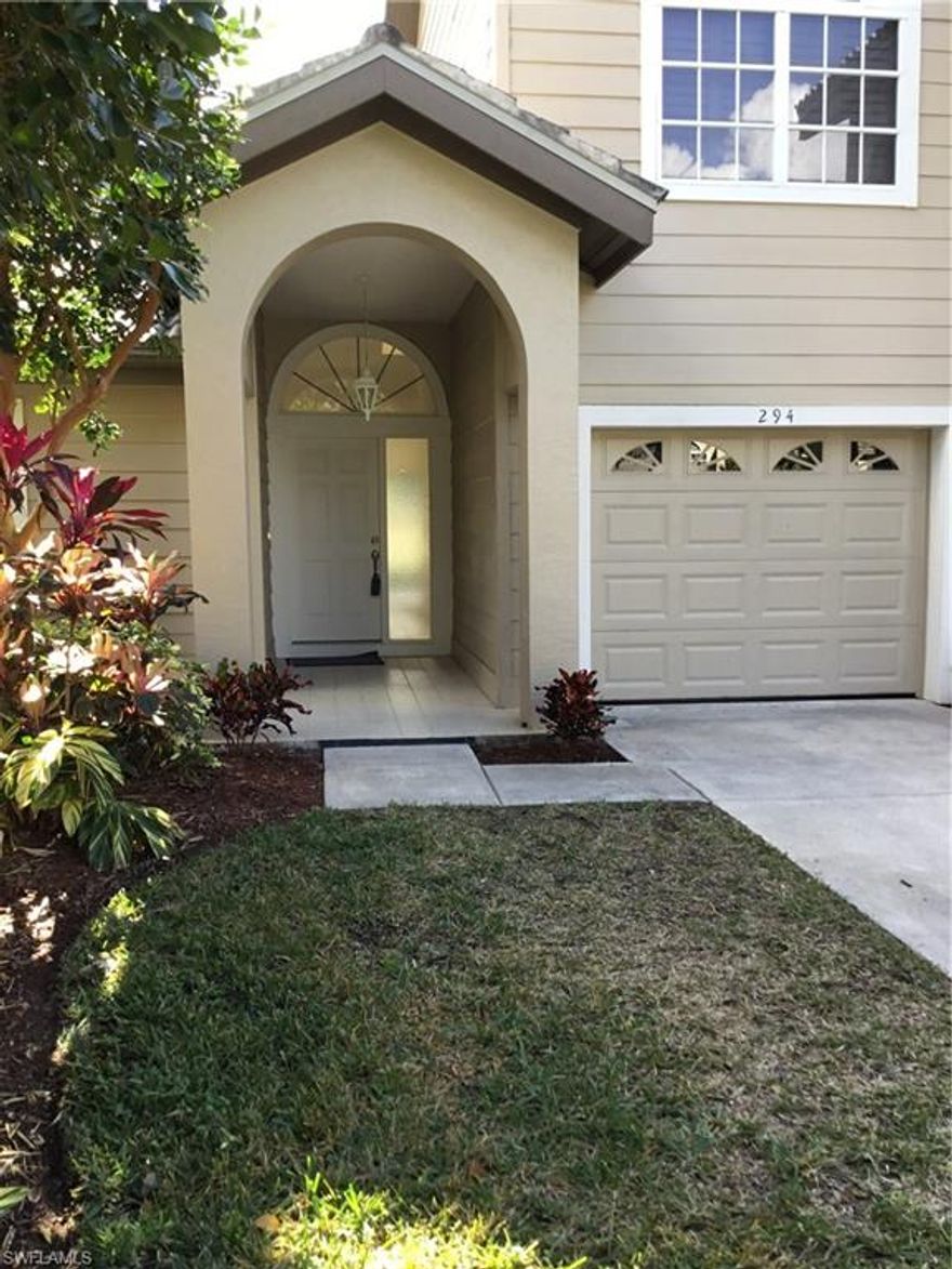 2 bedroom - 2 bath condo in the ever popular Tra Vigne Community at The Vineyards. Light & bright end unit with one car attached garage. This is a spacious floor plan. Your home is 2 minutes south to local shops, restaurants, medical facilities & I-75, and 15 minutes to Mercato & Vanderbilt Beach.
Fiber optic cable provides high speed internet, HD TV - phone services which are included in condo fee. Floors are decorator ready. This property is being sold as is.