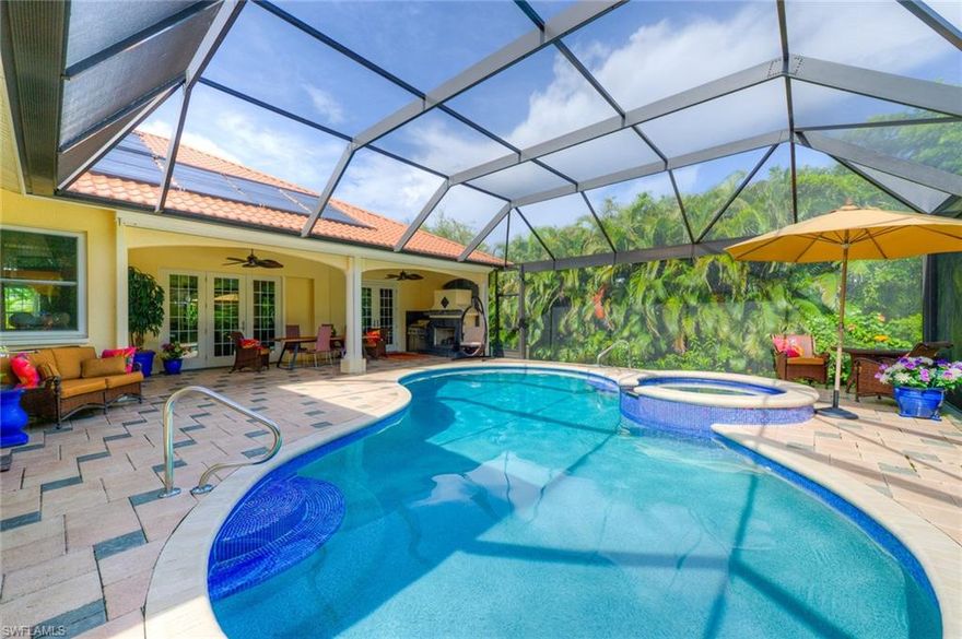 The lap of luxury as defined by the SW FL premier lifestyle location in a one of a kind custom contemporary home.  Meticulous luxurious details unfold with grand views to the pool/spa, picture-window pool cage, fireplace, & built in grill.  Lush landscaping truly equals a private retreat. You are welcomed by the spacious floor plan, volume ceilings, crown moldings, & elegant details with over $250,000 in upgrades. This home is finished with the highest quality finishing available! The exceptional gourmet designer custom kitchen includes beautiful floors, high-end appliances; premier cabinets and walnut inlay counter-tops & back-splash.  Boasting 2700 A/C sq ft and 6500 sq ft total including 4 bdrs, formal dining room, 2 family rooms, 3 baths, & master suite with a large spectacular European appointed spa like feel. A premiere gated community, “The Forest”, located in So. Ft. Myers boasts low association fees & is pet friendly.  The Gulf of Mexico beaches, restaurants, entertainment, & shopping all just minutes away but why leave this beautiful community with clubhouse, golf, tennis, & more.  With all this, the home is rated “Best Value Home”.  Sale priced under appraisal value.