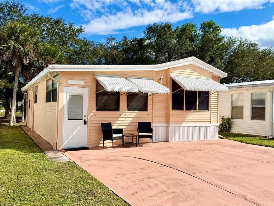 Welcome to resort-style living at an affordable price— Thank you for viewing 16 Bass Lane in the Imperial Wilderness Condominium Association of Naples, FL. This particular community was never flooded or adversely affected by any recent hurricanes. Plus, it is very well-known for its outstanding maintenance, friendly residents, and strong sense of community. Of particular interest, this 1Br/1.5Ba home, situated on LAND that YOU OWN, is being sold furnished and features a relaxing rear grassy area with direct access to the nature trail. You will appreciate the numerous updates that include, stainless steel appliances, laminate flooring throughout the entire home, window shades, furniture, stairs and railings, paint, and some lighting fixtures. If you’ve been thinking about purchasing a cozy retreat in a warm and beautiful location, this could be the exact place you need. It is an economical option for full-time residency, seasonal, or as an income-generating property. The IWCA is brilliantly located. It is approximately 3 miles to shopping and restaurants, 11 miles to the Naples beaches, and 8 miles to the Marco Island beaches. Airport access is also easily attainable— a 45-minute drive (RSW). Maximizing the opportunity to affordably own property in Naples, FL, the HOA fee of $898. per quarter is exceptionally reasonable. That fee covers many of your needs: the safety of a gated community, water, sewer, lawn care, basic cable, trash, recycling, and community amenities. Community amenities include 2 pools with spas, bocce, pickleball, pétanque, tennis, shuffleboard, billiards, ping pong, a library, clubhouse, 2 dog parks (1 pet, 40lb. max.), nature trail, an extremely active events calendar, and an overall positive vibe!