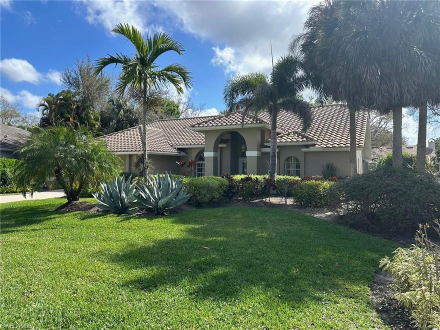 Welcome into this timeless, graceful, beauty. The incredible panoramic landscape views with water garden and waterfall impress the moment you enter and inspire quiet relaxation. The home emphasizes seamless entertaining with an expansive outdoor covered lanai with kitchen, an inviting pool and tropical gardens. The versatile layout includes a flexible fourth bedroom suitable for an in- law suite, office or craft room. The subtle elements and transitional features all inspire the superb beauty this home has to offer. Situated on a private cul-de-sac street, located in the gated, amenity rich Pelican Landing Community,