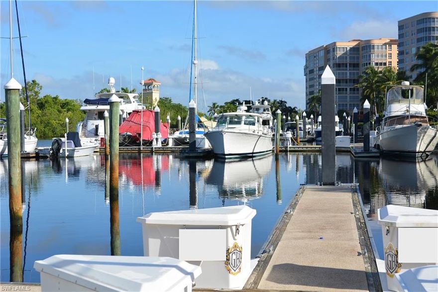 48' G-2 will accommodate a boat up to 51' 7" with approved variance, maximum beam is  16' 2"', Condo Association fee $317 a month and includes use of the Marina Center, $100 application fee once, non-residents pay $186 annually to the Master Association for community access. Concrete floating docks with electricity. The marina has a pump out near each slip, a fuel dock with gas and diesel, laundry, showers and full time staff 7 days a week. Most of the stated beam width has been measured by marina staff and is believed to be accurate, some of the beam widths have not been measured so the developer numbers are stated, it is recommended that all buyers verify if this is an issue.  The Gulf Harbour Marina is actually on the Intracoastal Waterway about 5 miles to the Gulf Of Mexico.