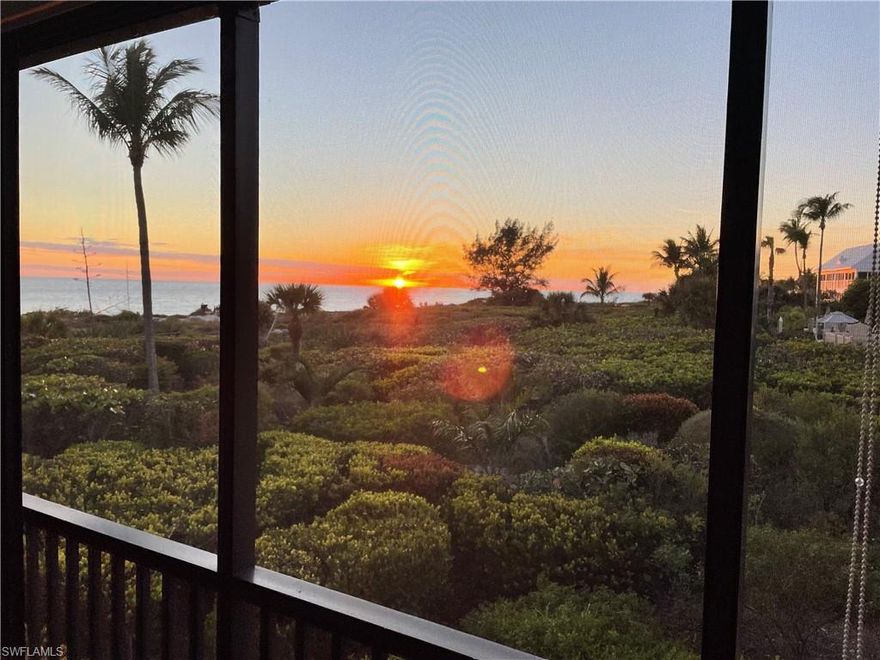 GORGEOUS SANIBEL SUNSETS! Fantastic 2 BR/2 BA plus den floor plan in this direct Gulf-Front corner unit condominium located in the Atrium. Wonderful wrap around porch with sliders, wood tray ceiling in kitchen, impact glass, quartz counters, private cabana, new stainless steel appliances, etc. This condo has damage from Hurricane Ian. It has been completely remediated. Restoration of unit should be completed in 4-6 weeks. Pictures in listing show Pre-Ian and what the unit will be restored back to. A major renovation was completed one week before Hurricane Ian and everything is brand new! Seller has been told that the cabanas will be rebuilt with walls - owner of cabana to be responsible from walls in ~ as of now. No warranties are given from seller or realtor on this property.  This is an "AS IS" cash only sale.