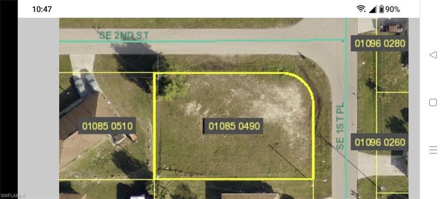 Nice corner lot located within walking distance to shops, restaurants. Build your dream home on a nice size corner lot with western exposure for beautiful sunset views in your backyard. Plenty of room to build a pool with a caged lanai.