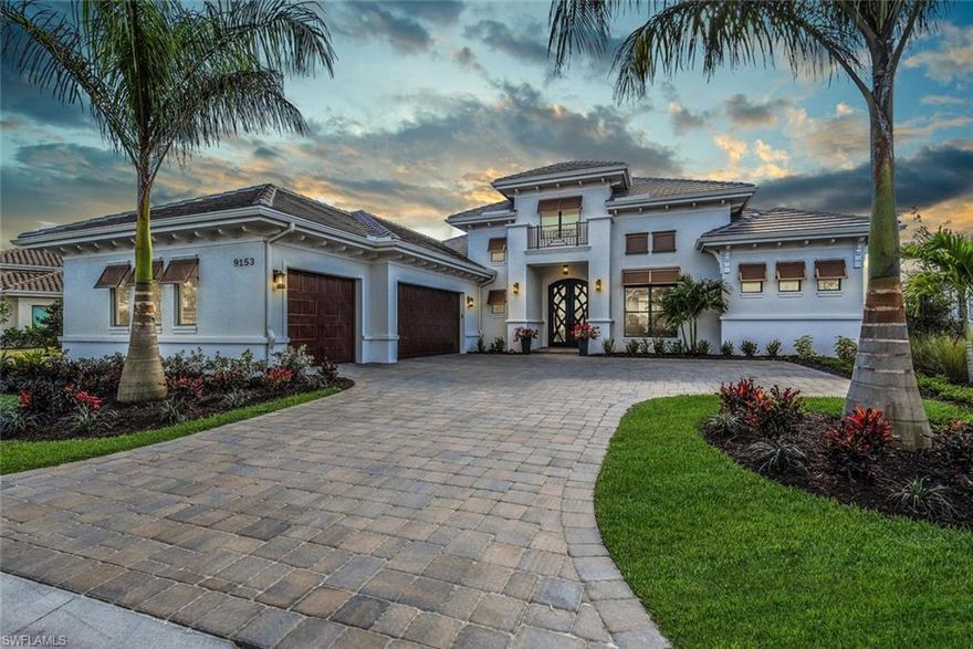 Your opportunity to OWN a STOCK CUSTOM HOME in Esplanade Golf and CC. GOLF INCLUDED. Built with quality and luxury this Gardenia II is one of a kind and boasts the finest appointments with over $400K in Custom upgrades. Step inside and be greeted by soaring coffered ceilings and gorgeous hardwood floors. The Gourmet Kitchen is a Chefs dream with oversized island High-End appliances 48" Built in Refrigerator, Coffee maker, Microwave drawer, Pot Filler and 48" Rise Gas Range. The Quartz Countertops and Backsplash add a timeless elegance.  A built in wet bar in the dining area featuring an under counter wine chiller and ice maker.  Other features include Crown molding, Natural Gas, wireless monitoring system, all impact doors and windows, solid core doors, pocket doors, smart car port. Travertine and planked ceiling detail naturally bring the indoors out to your lanai. Enjoy the ambiance of spectacular views of lake and 11th fairway soaking in the gorgeous sunsets as you dine year round in your outdoor kitchen.  Heated salt-water pool/spa with sun shelf and water features!  Amenities include Fitness Center,Dog Park,Pool, Tennis,Bocce,Pro-shop,Clubhouse & Restaurants and so much more!