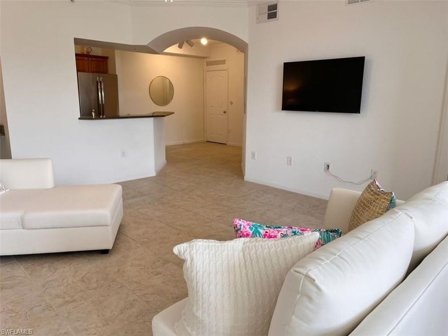 Motivated seller !!!!Move-in ready, top floor condo, in the heart of beautiful Naples! This very clean and upgraded unit includes a new air conditioning system, refrigerator, garbage disposal, and high efficiency washing machine. The blinds and electrical switches have all been recently replaced to maintain a clean and polished look. This third-floor residence can be accessed via stairs or elevator. It offers one-bedroom/one-bath, with a walk in-closet, dining area, laundry room, and den. The kitchen opens to the living space, making it a great place to socialize with family and friends. Granite countertops, stainless steel appliances, fire sprinkler, smoke detector, volume ceiling, crown molding and separate storage unit are also included. Positano Place is a gated & full-time patrolled community with an on-site property management office. It is within a few miles of The Waterside Shops and Clam Pass beach. The community offers social activities at the clubhouse and a stunning resort-style pool. Wi-Fi, water, sewage, trash pick-up, grounds maintenance, clubhouse, community pool, hot tub, gym, playground, billiards, sidewalk, streetlights, underground utility, vehicle wash area, and security gate included in assessments. Call today to schedule your viewing of this one-of-a-kind residence!