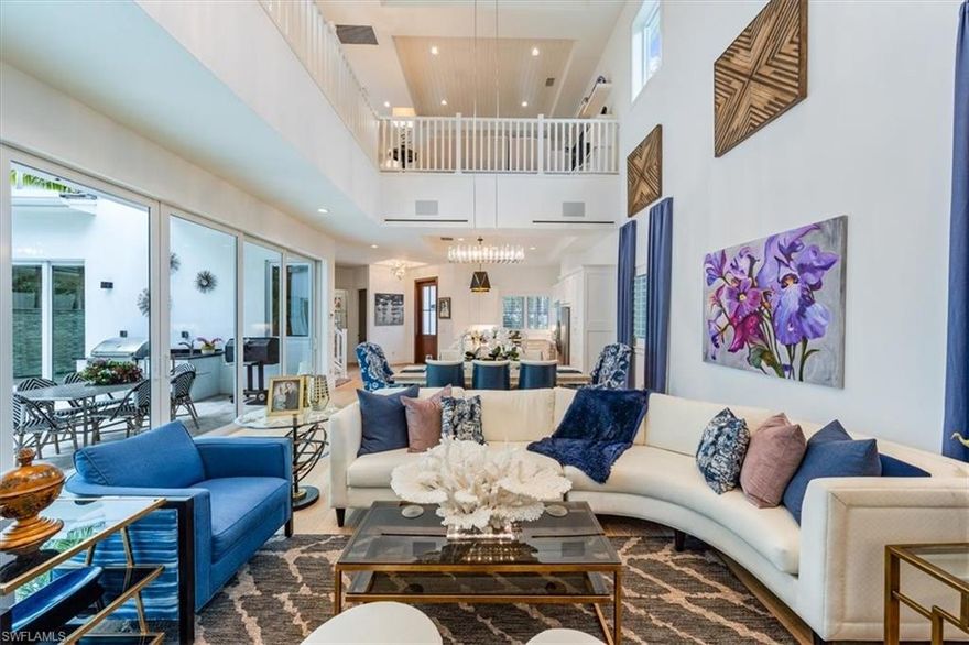 H11346 A Lutgert-built Residence at Mercato offers proximity to the MERCATO North Naples complex, a myriad of premier shops and restaurants. Uncommon privacy and exquisite construction, boasting many upgrades, set it apart in this residential community. Sit on your SE-facing lanai and gaze at the stars. Enjoy the spa to relax and revamp, remembering it's only 1.7 miles to the Beach. Look out from the first-floor Master bedroom across the aqua pool to the cabana/den, sunlight sparkling off the water as it cascades down. Le Jardin model's two stories feature three ensuite bedrooms (Two Masters, one upstairs with a Loft leisure area) and upgraded California closets throughout. The gourmet kitchen hosts chef essentials like Bosch under-counter microwave, gas cooktop, oven, tucked-away wine cooler and walk-in Pantry...or dine out and walk to dinner. Light dances through the impact-resistant windows & sliders, most w/motorized privacy panels, and a Sonos sound system et al. This exquisite former model home is the epitome of paradise living. Experience all daily--an oasis of Privacy, an array of upgrades, and proximity to top-notch amenities make it a North Naples gem. Live Exceptionally!