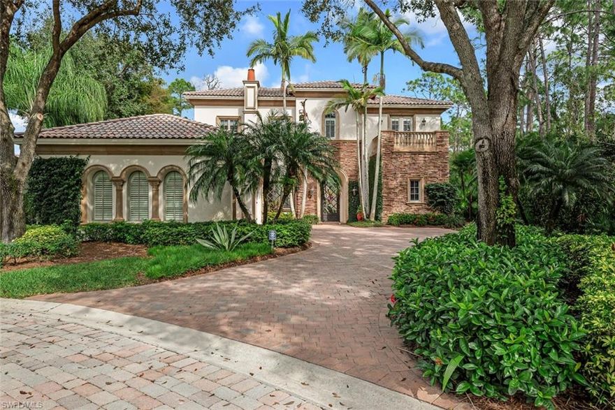 Lose yourself in the enchantment as you are greeted by the estate-like grounds featuring mature trees that surround the home. The expanded courtyard pool and spa area offer complete privacy; formal living room, study, and master suite enjoy long fairway views. Two separate guest suites upstairs and Casita across the courtyard provide optimum privacy for owner and guests. Boasting a true chef's kitchen with island and veggie sink, granite counters and slab backsplash, Thermidor gas range with two ovens, additional wall oven and wine refrigerator make it a pleasure to prepare your specialty dinners for family and friends. French doors allow you to step out to your outdoor living space for grilling or fireside conversation in the pool-lit evening. Appointments include 2 foot slab travertine floors, extensive moldings, 12.5 inch baseboard, custom lighting, custom closets and window treatments throughout. The Master suite and bath with His and Her walk in closets, is beautifully appointed. This home has been meticulously maintained; no detail overlooked and no luxury omitted including a 3 car air-conditioned garage and water filtration system.