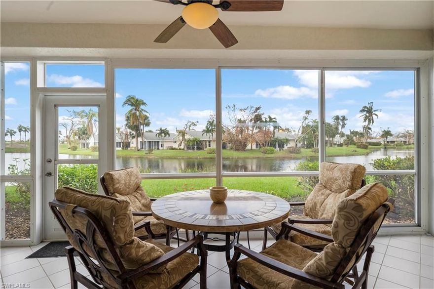 GOLF MEMBERSHIP AVAILABLE FOR A SEPARATE PURCHASE! NO WAITING TO ENJOY ALL THE AMENITIES THAT GULF HARBOUR HAS TO OFFER!Spectacular views of the lake await you! This meticulously maintained 2 bedroom + den 2 bath condo can be yours! TURNKEY! Nicely updated with granite countertops in kitchen and baths. Lanai has plexiglass sliders to give you more living space. Carpet in bedrooms and den. Wake up to magnificent views of the lake in your primary suite. It has 2 walk in closets and access to the lanai. Lovely updated primary bath offers a separate walk in shower & soaking tub.