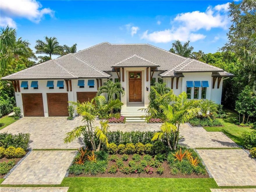 Built by Knauf Koenig Group and designed by Falconer Jones, this home sits west of Crayton Rd, on a quiet side street, surrounded by other newly constructed homes. Undoubtedly one of the best locations in Park Shore, this property allows a short walk down a picturesque tree-lined street to the beach and puts you minutes away from the Waterside Shoppes . The home features a sprawling single level design, along with a well-appointed chef’s summer kitchen, outdoor dining and living spaces, and an expansive 45 ’ pool.  Equipped with a whole home generator, a 1000 gallon propane tank, the Vantage lighting system, Elan home automation, 6 security cameras, Ruffino cabinetry, Legno Bastone Oak Flooring, stunning closet systems, hidden electric shades in ALL main windows, electric screens and hurricane shutters on the lanai, and elegant wood detail throughout.  This is an exciting opportunity to live a truly coastal lifestyle in a true luxury home.