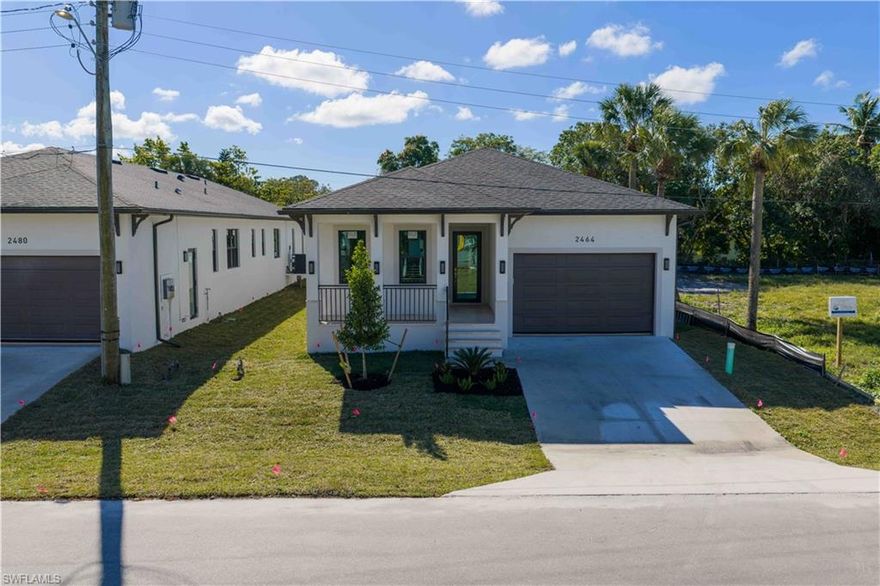 Location, location, location, quiet street, natural light, high ceilings and master craftsmanship!! THE POOL, ENCLOSURE, THE FENCE ,OUTDOOR KITCHEN WORK IN PROGRESS.Welcome to your dream home at 2464 Florida Avenue in beautiful Naples, Florida! This newly built home spans 2938 square feet and features a front porch and a spacious layout with 4 bedrooms, walk-in closets and 3 full bathrooms, enhanced by elegant 36 x 36  tile flooring throughout.  The home also contains abundant windows providing plenty of natural light shining through this wonderful home.  A second bedroom en suite features generous space, a large walk-in closet and its own full bath while the primary bath has an amazingly large shower and a soaking tub.

At the heart of this home is a gourmet kitchen equipped with custom cabinetry and stunning quartz,wine bar , ideal for culinary adventures and entertaining in the expansive dining and living areas. The home also features a built-in wine rack with a small refrigerator just off the kitchen.  Enjoy the luxury of ample storage and a stylish design that elevate the overall ambiance.


This new home includes a convenient 2-car garage, an efficient tank less water heater, ceiling fans in the living room and primary en suite offering modern conveniences for hassle-free living. The oversized laundry room is complete with its own utility sink also contains a quartz countertop providing ample working space.
Come outside to find professionally designed custom landscaping that adds beauty and privacy to your outdoor oasis. White fence will surround the home and add to the beauty of the coastal living.

Experience the Florida lifestyle with a screened in swimming pool and outdoor shower coming soon just off the covered lanai featuring quarry tile, perfect for relaxation and year-round enjoyment. This home also includes a built-in grill with quartz countertop on the Lanai. Located just 2 miles from the vibrant Old Naples area and a mere 0.5 miles from the tranquil Naples Botanical Gardens and Bayshore Drive, you'll have the finest dining, shopping, and nature right at your doorstep. Additionally, Bayview Park is just minutes away, situated on Naples Bay, providing inter coastal and gulf access.

Don’t miss the chance to own this stunning property in a prime location! Schedule your private showing today!