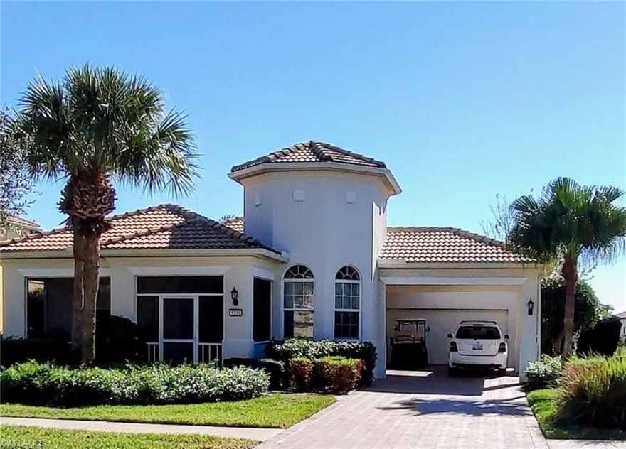 Great opportunity to purchase this home in desirable Hampton Village in Ave Maria! This 3 bedroom plus den, 2 bath elegant home features a very spacious layout with brand new stainless steel appliances, title flooring in all bedrooms, full closet system in master bedroom, cabinets in laundry. Electric roll down shutters in the back and high impact on the sides and front. The garage is fully insulated and air conditioned. 6" high Crown Molding in the living area/hall/master bedroom. 24" ceramic limestone tile throughout the house. Renovated master bathroom. Mature tropical landscape at the back and side of the pool enclosure. 
23' x 13' Master Bedroom with 10' x 10' walk-in closet. Custom fireplace and cabinetry in the living room. Enjoy a screened-in lanai and in-ground pool perfect for entertaining. The unique exterior offers a porte cochere (covered carport) with easy access to side entrance. Enjoy the SWFL weather in your covered lanai while you appreciate the pool views! Home is in walking distance to beautiful town center, Ave Maria University and Ave Maria Church, not to mention all of the stores and restaurants that surround you. You can enjoy shopping, restaurants, gym, and more! Ave Maria community offers miles of walking/bike paths, waterpark, dog parks, tennis, bocce ball and playgrounds. You will fall in love with Ave Maria and this perfectly located pool home. Ave Maria is the Top Rated Master Planned Community in Florida.  Whether it is a family day at the water park, a morning run or bike ride on the miles of trails in Ave Maria, a round of golf, a few games of Pickleball, the 250 days of sunshine per year makes it one of the sunniest locations in Florida.  Ride your golf cart to Publix for groceries.  Attend a game or a speaker at Ave Maria University.