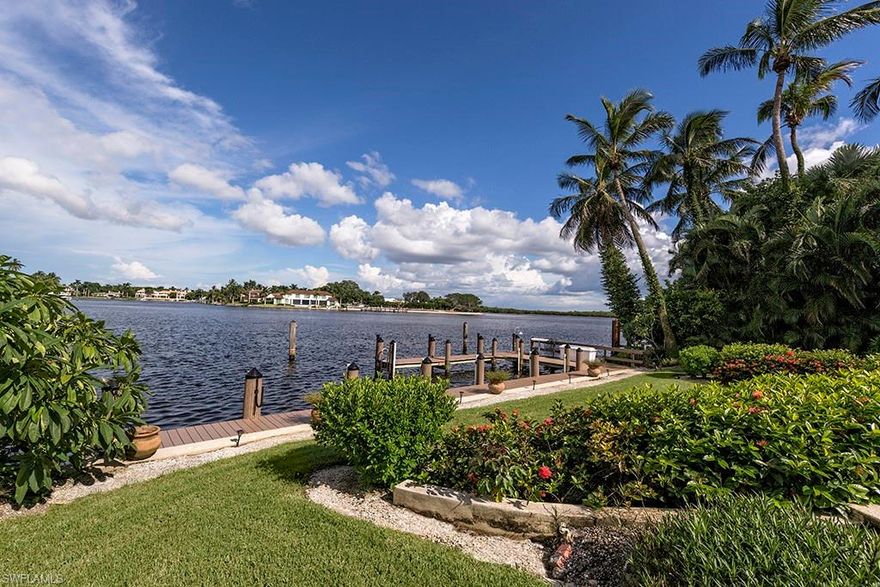 Magnificent wide water views over Doubloon Bay. Comfortable 3 bedroom home with exciting outdoor entertaining spaces. Sabre Cay is a secluded setting in close proximity to Gordon Pass and the Gulf of Mexico. Residents also enjoy a convenient beach access easement on the west side of Gordon Drive. Associate Port Royal Club membership eligibility.