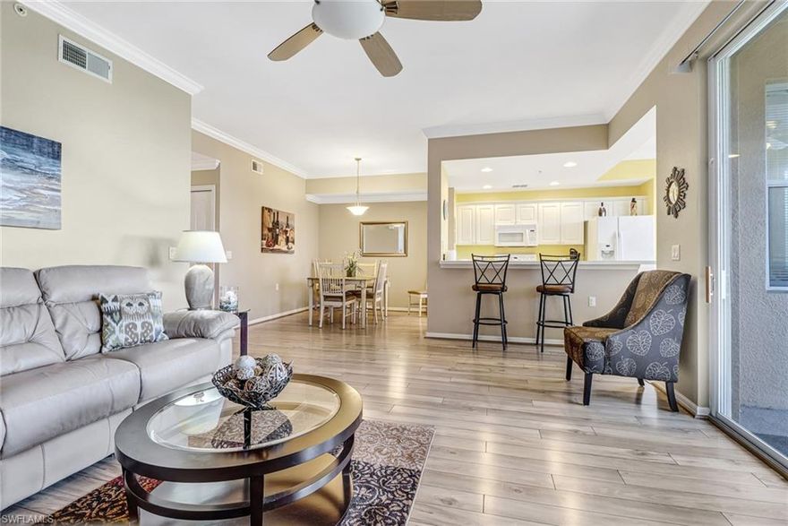 The Spacious and Bright Two Bedroom condo with Gorgeous Finishes through offers Scenic and Peaceful Views of the Nature Preserve. Property is furnished and features an in unit washer and dryer. Located in the traditional Whiskey Creek neighborhood in Fort Myers, a perfectly situated community near restaurants, entertainment and shopping, health and financial services. Spend you time on the beaches of Sanibel, Captiva and Fort Myers beach where you can enjoy the most beautiful sunsets over the Gulf of Mexico. You can relax in the pool and jacuzzi, read in the library and exercise in the Club House Fitness Room.