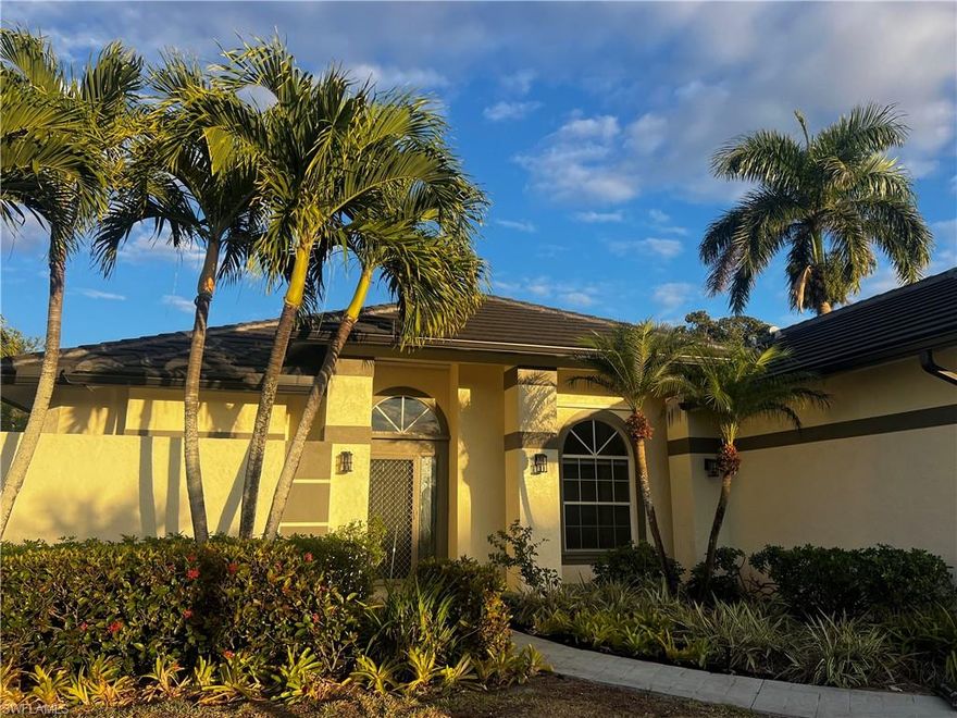 Move in and move onto the golf course! No waiting and no exorbitant fees. Spanish Wells Golf & Country Club boasts a beautifully renovated 27-hole golf course with a 32,000 sq. ft. clubhouse. This newly painted, spacious, three bedroom, 2 1/2 bath pool home has new luxury vinyl flooring throughout, brand new kitchen appliances. newly remodeled baths, new ceiling fans, and a new epoxy floor on the spacious two car garage. Priced way below similar sized homes in Spanish Wells, this home is ready for your own personal touch; the renovations have begun, ready for a new owner to complete in their own individual style.  The covered lanai space provides room for an outdoor kitchen and leaves plenty of room for lounging by the heated pool*. The large corner lot provides a lovely setting and boasts a circular driveway. In addition to the Golf, Spanish Wells Country Club also offers dining, a fitness center, Har-Tru tennis, bocce, and pickleball courts. As a member-owned community, Spanish Wells provides a range of optional memberships while keeping the golf course open to the public for ultimate flexibility. Don’t miss the opportunity to own a piece of paradise—where every day feels like a vacation, just a three-mile ride to the beach. *New pool heater has not been hooked up yet. Professional photos coming soon!