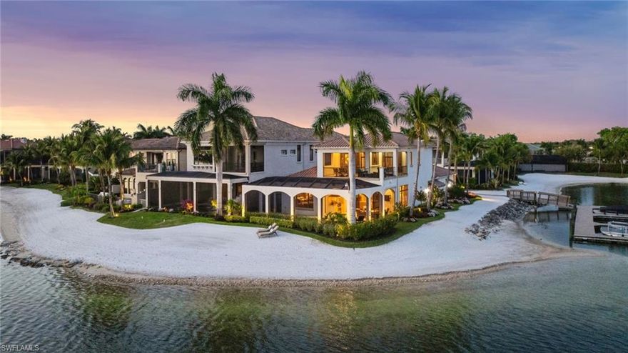 Welcome to this breathtaking residence in the exclusive Costa Amalfi neighborhood of Miromar Lakes, where luxury living meets timeless elegance. Ideally situated on a premium corner lot, this home offers unmatched wrap-around views of the shimmering lake and sandy beach, creating an ever-changing backdrop of beauty from sunrise to sunset. Step inside to discover a thoughtfully designed floor plan that balances sophistication with comfort. The first floor showcases a lavish master suite, offering a serene retreat with its spa-like bath and private views. An open-concept kitchen and living area provide the perfect space for everyday living, featuring high-end finishes, abundant natural light, and seamless indoor-outdoor flow. A private guest suite with an en-suite bath on this level ensures comfort and privacy for visiting friends and family. An elevator effortlessly transports you to the second floor, where two additional en-suite bedrooms await, along with a versatile loft ideal for a home office, media space, or reading nook. The expansive balcony invites you to unwind while overlooking the tranquil waters, the perfect spot to soak in Florida’s breathtaking sunsets. The home’s sought-after southwest exposure ensures natural light fills the interiors throughout the day, enhancing its warm and welcoming ambiance. Entertaining is made easy with a sophisticated wet bar on the main level, creating an inviting setting for hosting gatherings both large and small. Life in Miromar Lakes means more than just a beautiful home—it’s an unparalleled lifestyle. Residents enjoy access to a 10,000-square-foot zero-entry infinity pool, endless water sports on 700 acres of freshwater lakes, a full-service spa, a cutting-edge fitness center, and an array of dining options including the waterfront Blue Water Grill. Tennis, pickleball, and miles of white-sand beaches further enrich the resort-style experience, making every day feel like a vacation. This extraordinary property presents a rare opportunity to own a piece of paradise in one of Southwest Florida’s most coveted communities. Schedule your private showing today and experience for yourself the beauty, luxury, and lifestyle that only Miromar Lakes can offer.