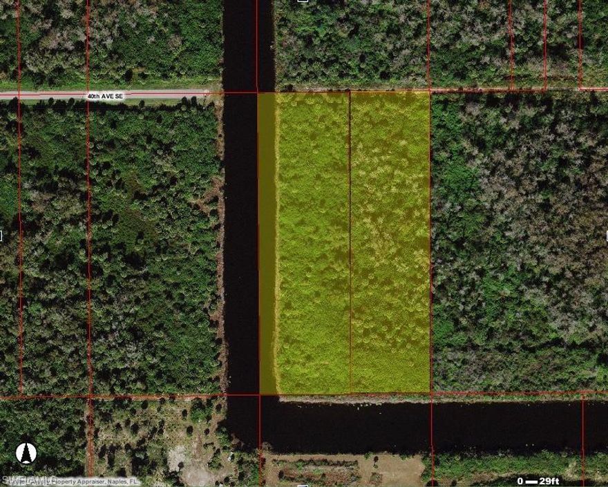 Corner lot on the canal! Being sold in conjunction with PID 41661480002 making this a total of 5.68 acres! Over 1000 feet of canal frontage on this 5.68 acre lot. West ½ is 100% upland with no environmental permit required! Western and Southern canal exposure. Two separate property descriptions can be combined into one. DEP report on file. A total of 5.68 acres located off of Everglades Blvd N! Located in the highly desired Golden Gate Estates! No HOA! So much is being built in the surrounding area including new schools, churches, homes, and shopping centers and now is a great time to capitalize on this. Just a few streets South of the new commercial activity center at the intersection of Golden Gate Blvd. and Everglades Blvd. Vanderbilt Extension is planned to extend out to Everglades so a trip to the beach will be in a few short minutes. Collier County is also planning a new park on the Vanderbilt Beach extension as well as a school. Owner will only sell entire parcel as one.