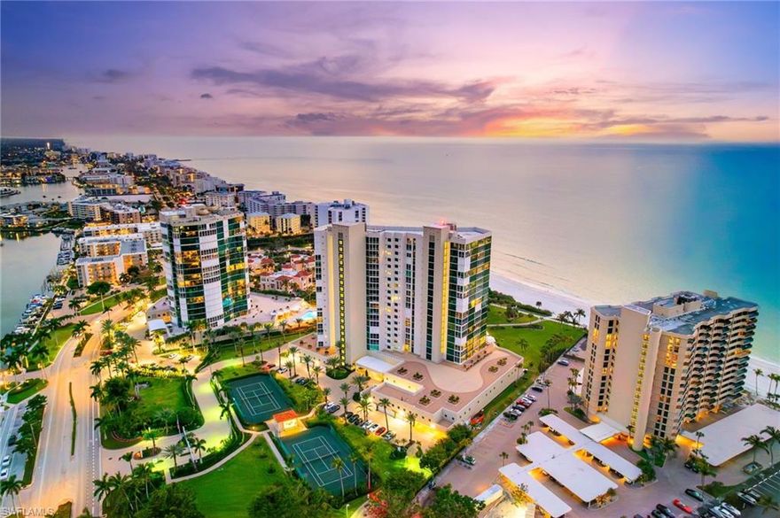 BEAUTIFULLY EXPANSIVE GULF AND BAY VIEWS abound from this 10th floor Park Shore stunner. Bright and airy, this is the largest floorplan in Le Ciel Park Tower and has a spacious screened balcony overlooking the Gulf and another overlooking Venetian Bay! This property is unique as it includes a bonus family room space off of the kitchen in addition to the den. Kitchen updates include Thermador and Sub Zero appliances. The property includes 2 deeded garage parking spaces and a generous storage space as well. Le Ciel Park Tower amenities include a community pool and chickee hut, walking path to the Park Shore Beach, brand new fitness center, renovated lobby, tennis courts, and a gorgeous community room.