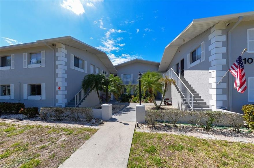 Bright & Airy End-Unit Condo in Prime Location!
Inviting 2nd floor 2 bedroom, 1 bath end-unit condo offering abundant natural light and a spacious, open feel. This residence features a covered and screened lanai, perfect for relaxing, along with a generous exterior storage unit conveniently located just outside the front door.
The interior offers tile flooring throughout the main living areas and bathroom, providing easy maintenance, while the layout presents an excellent opportunity to add your own updates and personal touches. Ideal as a seasonal retreat or rental investment.
Recent improvements include a new HVAC system (10/2023), along with a newer refrigerator, microwave, and dishwasher. Low condo fees add to the overall value and affordability.
Residents enjoy access to a variety of community amenities, including a pool, tennis courts, BBQ area, shared laundry facilities, and boat storage.
Conveniently located near shopping, dining, and entertainment, with easy access to Southwest Florida International Airport, and just minutes from the white-sand beaches of Fort Myers Beach and Sanibel Island. Lakes Regional Park is also within walking distance, offering walking trails, nature, and outdoor recreation.
Great opportunity to own a well-located condo with strong potential—schedule your showing today!