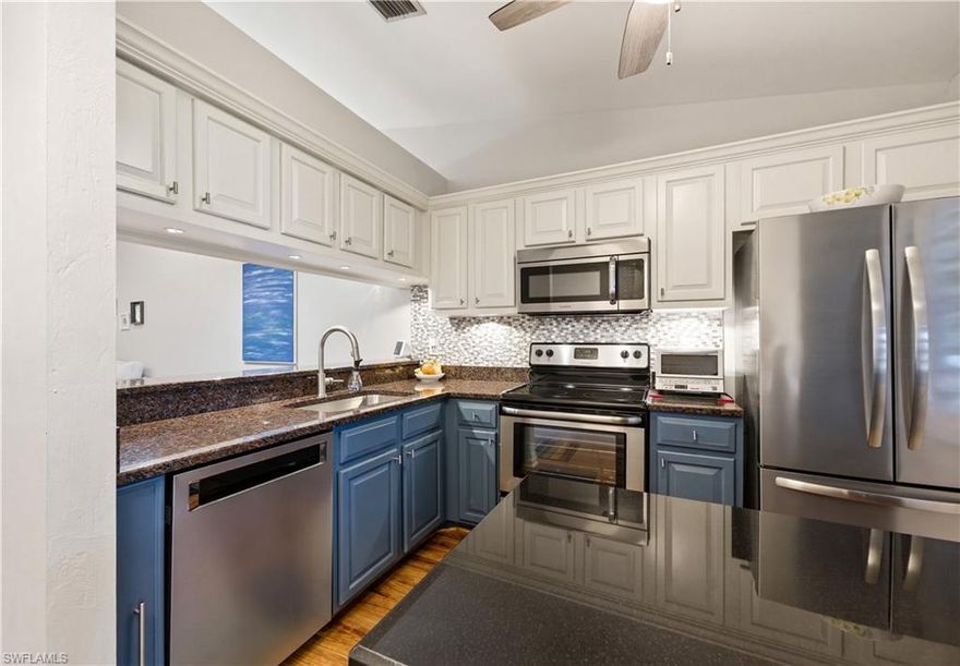 Gorgeous 2-bedroom, 2-bath condo villa in Boca Ciega Manor, listed just under $250,000. All updates have been completed, and furniture is negotiable, making this a truly move-in-ready opportunity.

The kitchen features granite countertops, stainless steel appliances, and updated cabinetry. The home is also equipped with a Philips Hue lighting system that can be conveniently controlled through an app. Wood and tile flooring flow throughout the home, offering both durability and timeless appeal. All windows are impact-resistant, and the rear lanai is equipped with an electric shutter for added protection and peace of mind.  Many outlets offer USB charging too.

Enjoy newer roofs, a spacious front lanai, and an extended rear lanai designed for outdoor living and entertaining. Outdoor lighting and a private patio create additional usable space—perfect for relaxing or grilling. A large shaded carport and dedicated storage area make this an ideal lock-and-go condo for seasonal or part-time owners.

Located in a prime area close to Naples beaches and downtown, this well-maintained villa offers comfort, convenience, and exceptional value. Enjoy low-maintenance living near shopping, dining, and Southwest Florida’s world-famous beaches. Whether you’re seeking a primary residence, vacation retreat, or investment property, this home delivers outstanding potential.