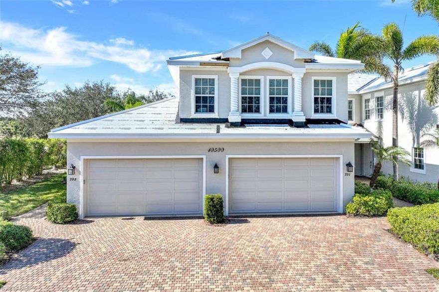 Photos coming soon! BEST BUY!! Fabulous well maintained Coach home offered at lowest price per square foot in Miromar Lakes. Community being repainted and new flat style roofs in process. Awsome bright South and West facing home with 3 full baths, flexible floor plan with 2 master suites with easy modification to 4 BR plus den. 2 Car attached garage and located steps from the San Marino private amenity complex with fitness center, spa, locker rooms, pool, 2 club houses with catering kitchens, TV and card rooms and abundant off street guest parking steps away. Fine upgrades include additional lighting, surround sound thru out, all impact glass for hurricane protection ELEVATOR, finished garage floor, amazing custom shelving and built ins in both Master suites and 2nd BR used as office, 42 can lights, NEW AC 12/22, new Dishwasher 2022, new Washer & Dryer 2021. All this in the #1 ranked community in the USA by the National Association of Home Builders. Miromar features 700 acres fresh water lakes, miles of white sand beaches, fabulous beachfront grill, beachclub, 200 foot pool, attended fitness center, 10 minutes to airport and 3 major malls, dozens of restaurants minutes away.