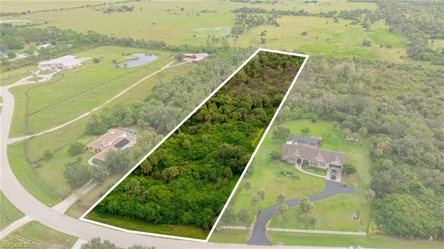 Rare opportunity to own over 3.4 acres of land in the highly sought-after Alva area of Southwest Florida! This expansive property offers the perfect setting to build your dream home on acreage — ideal for those who crave extra space, privacy, and a true country feel while still being close to modern conveniences.
Perfectly situated just 10 minutes from Babcock Ranch and Publix and only 20 minutes to I-75, this property provides easy access to shopping, dining, and all that SWFL has to offer, while still maintaining the peaceful charm and southern allure of Alva. The lot features 1.62 acres zoned residential, allowing plenty of room to design your ideal home, plus an additional 1.82-acre conservation easement for added privacy and natural beauty. Horses are permitted, making it a wonderful option for equestrian enthusiasts.
Large acreage like this is incredibly hard to find in Alva, especially in a low-fee community with an HOA of just $100 per year. Enjoy the serenity of country living without sacrificing convenience — a truly rare opportunity in one of Southwest Florida’s most desirable areas!