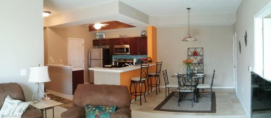 Wonderful opportunity to own and enjoy gated resort style living in this spacious 2nd floor, 2Bedrooms, 2Baths unit in “The Lakes at College Pointe” One of the best community in Fort Myers. Beautifully remodeled with bright Florida’s tropical colors. Great open kitchen with stainless-steel appliances and a beautiful backsplash. Ready to move-in unit with over-sized lanai, exterior private storage; spacious master suite with double sinks; large walk-in closet, and much more.. Low monthly maintenance fee with water included. Peace of mind that you have found the perfect home to enjoy your Florida lifestyle. Inside the clubhouse you will find pleasure of a tropical resort, including a great room, coffee bar and pool tables, fitness center with lockers, and a fully equipped business center, then come outside the clubhouse and enjoy the resort-style Olympic size pool with Jacuzzi spa, Tennis court, playground, grill/BBQ area, sport court. Walking distances to Edison State College, Publix, CVS, McDonald and Wal-Mart. Also, close to SW Florida International Airport, and to fine dining, shopping and entertainment. Minutes from the beaches like: Fort Myers Beach, Sanibel beach, and Captiva.