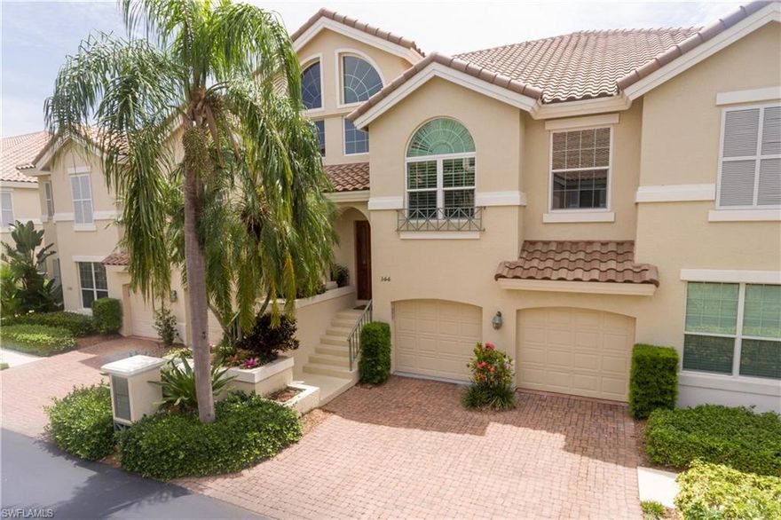 Just Reduced $100k!!! Enjoy tranquil, lake views from the generous lanai of this immaculate second floor Capri unit. The gracious main entry offers convenient access to the attached garage, spacious storage room and private elevator. Once inside this three bedroom, two and one half bath condo you will appreciate the countless recent updates, attention to detail and impeccable care in maintenance. Soaring ceilings and picture windows welcome abundant natural light and create an open feeling throughout the main living area. A seamless bay window, serves-up panoramic views with any meal from the eat-in kitchen. Owners will appreciate an expansive master bedroom with en-suite bath and French doors for immediate access to the lanai. Colonade offers a clubhouse with fully equipped kitchen, a library, resort style pool and spa and updated fitness facility. Residents are eligible for voluntary membership to the Park Shore Association to enjoy beach access and beach parking. Located within a short stroll to The Village Shops at Venetian Bay for dining and entertainment.