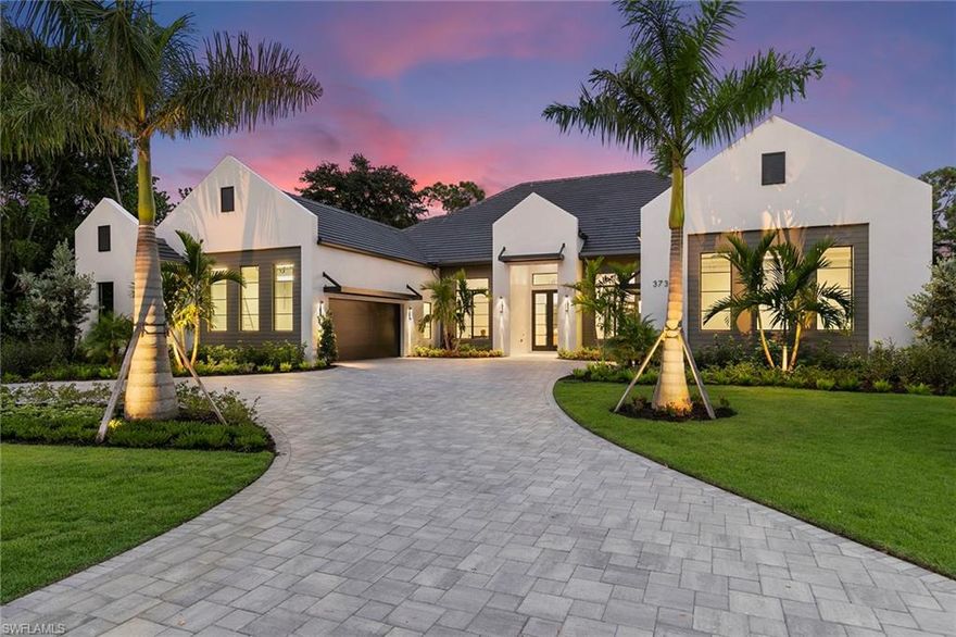 Welcome to a rare opportunity in Bonita Bay – a brand-new custom home by Imperial Homes of Naples in the intimate Woodlake neighborhood. Designed for those who want luxury without excess, this thoughtfully scaled residence delivers exceptional craftsmanship at a more approachable price point than larger golf course estates. Featuring wide-plank wood floors, soaring custom ceilings and a chef's kitchen with top-tier finishes, every detail reflects timeless craftsmanship. The open living room is complemented by a spacious game/flex room, creating a second gathering space ideal for entertaining family and friends. The baths showcase high-end designer touches, and the tranquil primary suite offers a spa-like retreat. Step outside to a private tropical oasis where a sparkling pool is framed by lush landscaping, ensuring every window captures vibrant greenery and privacy. The interior lot location provides peace, seclusion and the best of Bonita Bay living without the premium of a golf or lakefront setting. It even features a secure package delivery room in the garage. Enjoy all the amenities of Bonita Bay including five golf courses (with private membership), a marina with restaurant in the neighborhood, miles of walking trails, a fishing pier, a private beach park with shuttle service, and more, all within one of Southwest Florida's most sought-after communities.