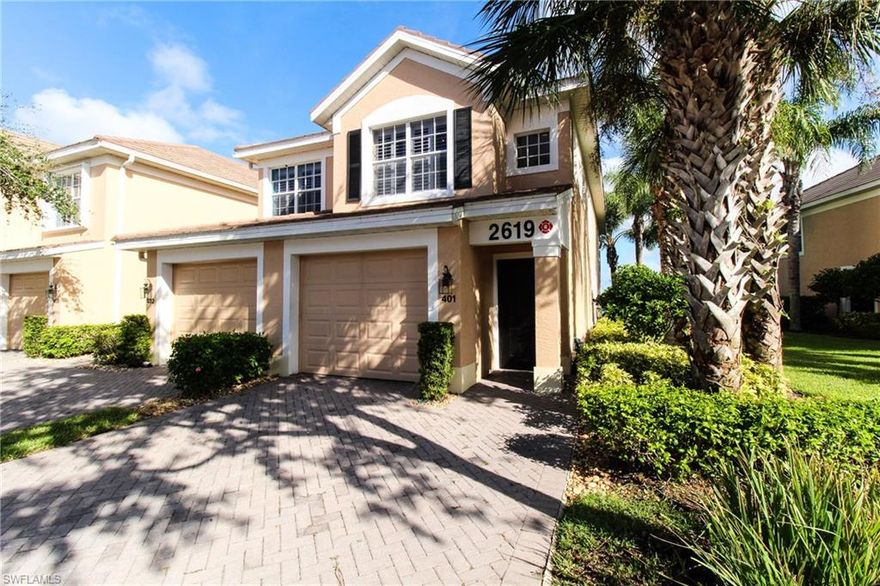 Welcome Home. Move in ready with beautiful lake views. This immaculate two bedroom, two bath plus den, one car garage unit features newer wood-like & tile flooring throughout. The cathedral ceilings add to the already spacious feel since since this is an end unit which has a lot more windows and light. All raised panel cabinets in the kitchen and bathrooms - granite counter tops - recessed lighting - inside laundry nook - all brand new plantation shutters in place - over-sized tiled screened in lanai. Newer upgraded appliances, fixtures, paint and 3.5 ton/16 seer A/C. This gated community has every amenity you could wish for: heated pools & spa, slide, fitness center, basketball - volleyball and tennis courts, dog park, clubhouse, jog & walk path, fishing pier and plenty of organized activities. Take a look!