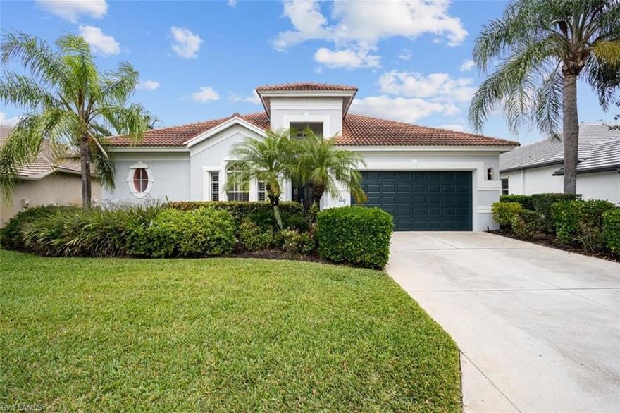 H833 - Beautifully designed and well maintained, this unique floor plan is unlike any other in this well-loved North Naples community. This home plan features soaring ceilings, arches, rooms filled with light, custom tile floors, wood shutters, built-ins, and a beautiful screen lanai with lake views. The custom kitchen is fitted with top-end stainless appliances, granite counters, and lots of cabinets. All 3 bedrooms and bathrooms allow everyone to enjoy their own space and privacy. Mature landscaping, friendly neighbors, community clubhouse, pool/spa, social and fitness rooms, tennis, basketball, tot lot, 24-maned gate access all make this the perfect place to call home. Beaches, boating, attractions, A-Rated schools, and stores are all nearby. Autumn Woods is one of the best-addressed neighborhoods in North Naples.