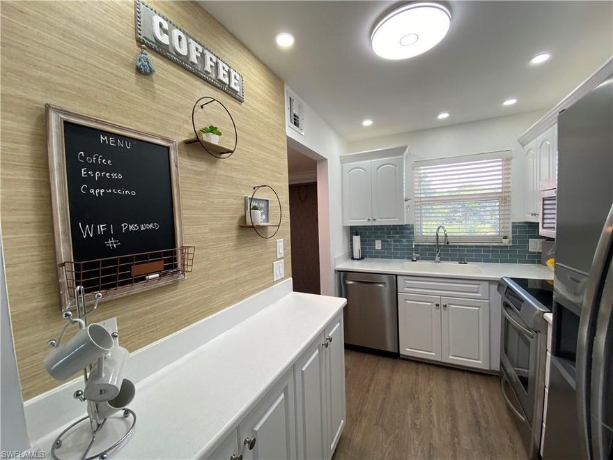 WOW 2 MILES FROM NAPLES BEACHES! This Beautiful Turnkey Furnished 2Bed/2Ba Gem comes tastefully decorated for that savvy Investor or Owner. UPDATED & IMMACULATE 3rd floor End unit with Lake view, NO CARPET, stainless steel appliances, coastal blue backsplash, Coffee station, comes Turnkey furnished, common laundry near Elevator, Newer ROOF, AC 2017, Water Heater 2014, IMPACT WINDOWS & DOOR, Automatic shutters on Lanai, Extra Storage Locker, and 1 assigned Parking spot Makes for a Lucrative Rental with VERY FLEXIBLE rentals of 30 Day Min, 12 Times a Year! Turtle Lakes also offers: Community Pool, Tennis, Pickel ball, Exercise Room, Pool Tables and More... PLUS, get the golf course view WITHOUT the fees.