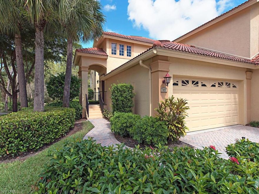 C.12696 - 2nd floor coach home- TRUE END UNIT, 3 br. plus den or could easily be a 4 br. And then you could have 2 Master suites, Current Finishes, stainless appliances, WOOD, and tile & carpet for flooring, exceptional floor plan, large rooms, over 2500 square feet of living area. PRIVATE & quiet, preserve view with screened balcony/ porch, 2 car garage, more than ample guest parking, clubhouse with pool and fitness a short walk away, Gated in the evenings, superb Location, 10 minutes to 5 th avenue.