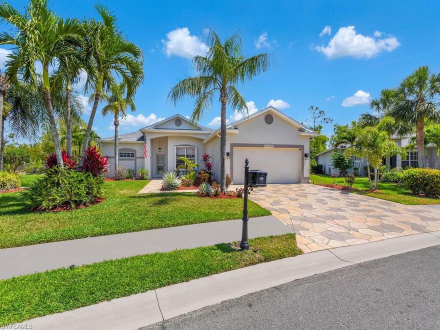 Immaculately maintained pool home ready to move right in.  As you approach the home you will notice the great pie shaped lot the home sits on. Pressed concrete driveway and updated landscaping give the home great curb appeal.  Enter through the brand new impact rated front door and enjoy the flow of this home.  Featuring 3 bedrooms, a den and 2 bathrooms with a large open family room, kitchen and eating area this home is perfect for entertaining.  Step outside and enjoy the heated pool and large pool deck.  This home has one of the best lots in Stoneybrook with privacy and long lake views, perfect for relaxing. Stoneybrook is a highly desireable community with LOW HOA FEES, public golf and many amenities including pickleball, tennis, gym, pool, soccer field and playground. Golf carts are also allowed in Stoneybrook! New roof in 2018, accordion hurricane shutters and clear panels on all openings.