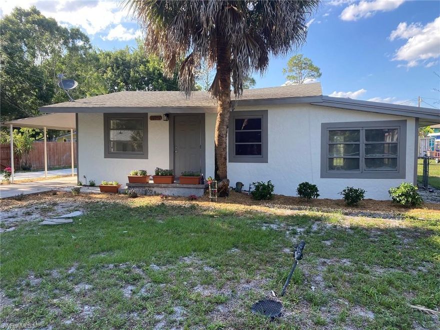 Single family home located in beautiful Bonita Springs. Brand new A/C!!! Home boasts 2 bedroom/ 2 bathroom floor plan. Attached 1-car carport. Very deep lot and per the city of Bonita Springs an additional dwelling could be built on lot. Home located close to shopping, dining, and beaches. Seller is asking for cash or conventional financing only.