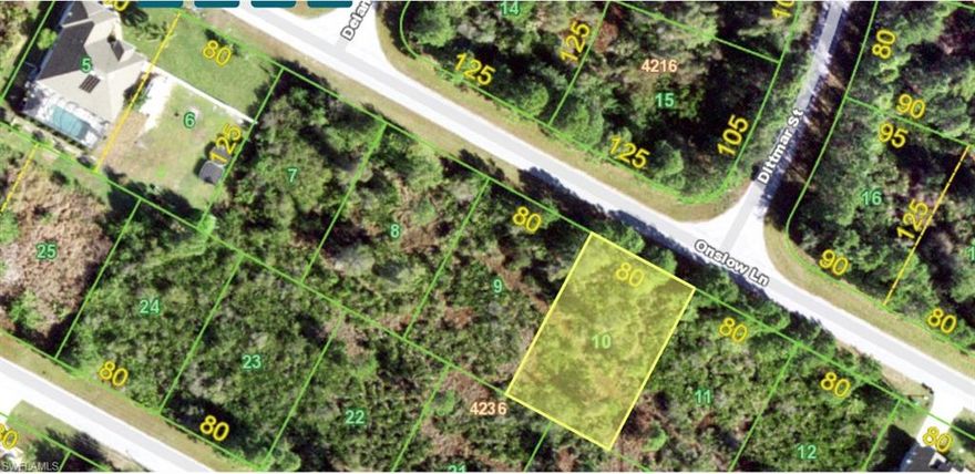 South Gulf Cove is a waterfront building community of newer homes with a park and a community boat launch for the lots that don’t have their own adjacent canal.  The canals lead out to Charlotte Harbor and the Gulf beyond. There is a canal lock system in place.  Build your Florida dream home on this 80 x 125 buildable lot, with electricity, city water and sewer ready to be hooked up. Englewood beach is about 13 miles, and the historic Boca Grande Lighthouse is at the southern tip of Gasparilla Island is about 15 miles.  New construction is everywhere around you.  Not in an area requiring Scrub Jay mitigation per the Charlotte County Property Appraiser website 1/16/23-please reconfirm during due diligence. Information about local builders and mortgage lenders is available upon request.