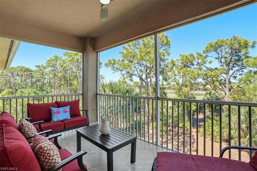 $10K drop in price.  Time to buy!  Step into effortless luxury with this beautifully appointed Napoli model condo, where refined design meets the relaxed elegance of Southwest Florida living. Offered FURNISHED (Please see supplements for items not staying)with exquisite pieces from Lenny’s Fine Furniture, this residence has been meticulously maintained—never leased, non-smoking, and pet-free—creating a pristine, move-in-ready opportunity.
From the moment you enter, the open, airy floor plan lives like a single-family home, enhanced by IMPACT WINDOWS AND DOORS, crown molding, and PLANTATION SHUTTERS that add a timeless, upscale finish. The heart of the home features QUARTZ countertops, a spacious white kitchen ideal for entertaining, and a luxurious owners suite with walk-in shower that elevates everyday living. 
Enjoy peaceful mornings and private evenings on your lanai overlooking serene GOLF and LAKE VIEWS where beauty and privacy come together seamlessly. NEW window coverings throughout complete the home with a fresh, modern touch.
Convenience meets comfort with elevator access and a location that truly has it all. Residents of Palazzo enjoy their own private pool, or can indulge in the vibrant lifestyle of Pelican Preserve, one of Southwest Florida’s premier 55+ communities—featuring resort-style amenities, dining, and social activities.
Ideally situated just minutes from the airport, shopping, and top dining destinations, this is more than a home—it’s a lifestyle.
Opportunities like this are rare—schedule your private showing today before it’s gone.