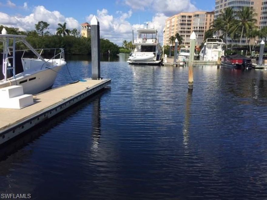 38' I4 will accommodate a boat up to 40'10" with approved variance, maximum beam is 15'6"', Condo Association fee $350 a month and includes use of the Marina Center, $150 application fee once, non-residents pay $186 annually to the Master Association for community access. Concrete floating docks with electricity. The marina has a pump out near each slip, a fuel dock with gas and diesel, laundry, showers and full time staff 7 days a week. Most of the stated beam width has been measured by marina staff but some of the beam width have not been measured so the developer numbers are stated. The Gulf Harbour Marina is actually on the Intracoastal Waterway about 5 miles to the Gulf Of Mexico.