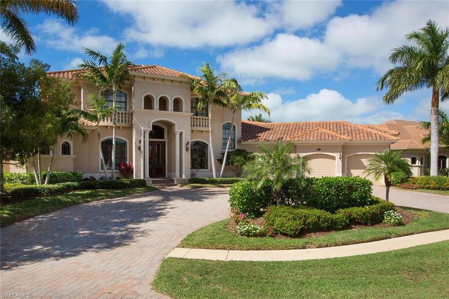 Stunning custom built home offers everything the discriminating buyer desires. Enjoy a short egress to the Gulf of Mexico, views of Roberts Bay, and desirable Southwestern exposure from this magnificent 5 bedroom plus den, 5.5 bath, 3 car garage home located in the prestigious Estates of Marco Island. This gorgeous home boasts exquisite details throughout including volume and tray ceilings, fireplace, plantation shutters, faux painting, custom murals, granite countertops, custom millwork, custom built-ins, and so much more. The second floor balcony offers beautiful views of Roberts Bay. Spacious lanai has ample room for entertaining and boasts summer kitchen, fireplace, pool, and spa. Large dock has 2 boat lifts and 2 jet ski lifts. This home is truly a masterpiece.