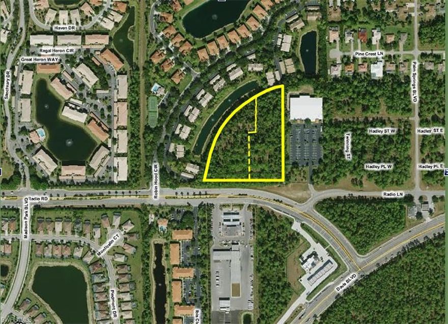 JUST REDUCED $350,000 *SELLER FINANCING* LOCATION, LOCATION, LOCATION : Just northwest of the intersection of Davis Rd. and Radio Rd. in a very busy commercial & residential corridor. Seller will sell parcels separately. ZONING: C-2 Commercial Convenience District (Collier County) PARCEL ID: 00296600007 and 00298120103 In front of Woodside Lanes / Bowland Center* SELLER FINANCING FOR QUALIFIED BUYER - TERMS NEGOTIABLE *
