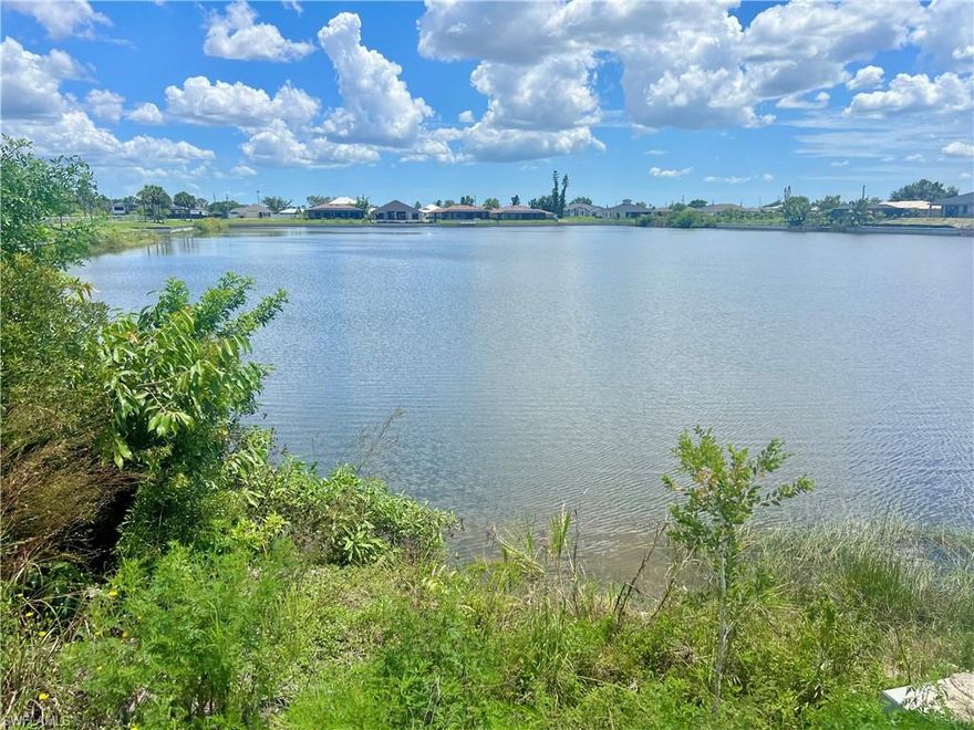 Amazing oversized freshwater lot with exceptional view. Located on the picturesque Lake Zurich, this prime property offers the perfect canvas for creating your ideal Florida lifestyle. The desirable southern exposure bathes the lot in natural light, promising warm, sunny days and spectacular sunsets over the shimmering water. Enjoy unparalleled convenience, with easy access to Santa Barbara Boulevard, the Pine Island Corridor, and a variety of shops, schools, restaurants, a movie cinema and much more.  Furthermore, its central location, nearly equidistant between Punta Gorda Airport and Ft. Myers Airport, makes travel a breeze. Secure your slice of paradise today and start planning your forever home