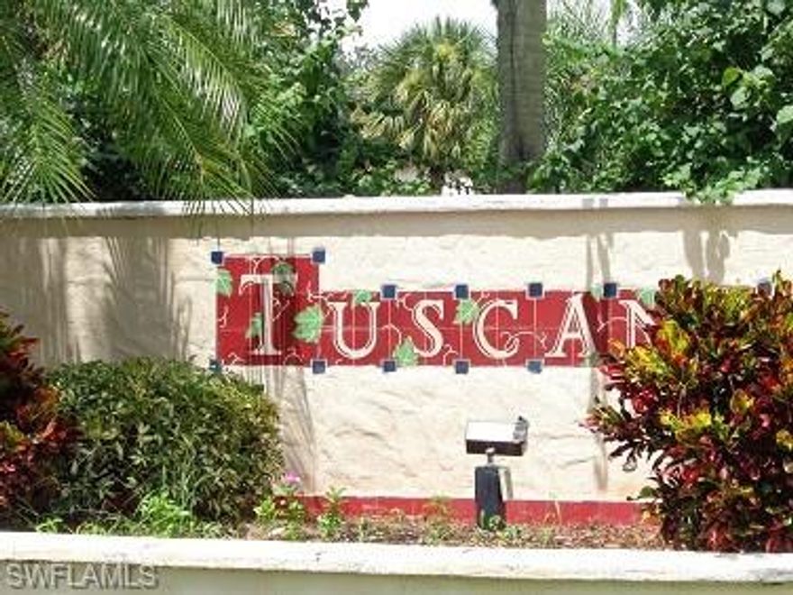 Tuscany is a small enclave of only 120 residences tucked in the lush landscaping of the Vineyards.  Split floor plan with the kitchen in the heart of the home, & was completely redone including cabinetry, granite countertops, stainless appliances, new tile floors in 2017.  A/C & water heater also replaced in 2017.  Brazilian cherry engineered hardwood floors in both bedrooms, including the walk-in closets (x2). Large jetted tub & separate shower in master, & a vanity with double sinks.  Electric storm shutters. The tiled, enclosed lanai increases interior square footage. Financially solid community where the fees are actually going down next year.  Fiber optic TV, phone and internet is included in HOA fees through Summit Broadband.  Tuscany has a private clubhouse, pool & spa. Optional membership for the VCC is offered at different membership levels. Detached carports. Existing lease with tenant till April 5, 2022, new owner must honor.