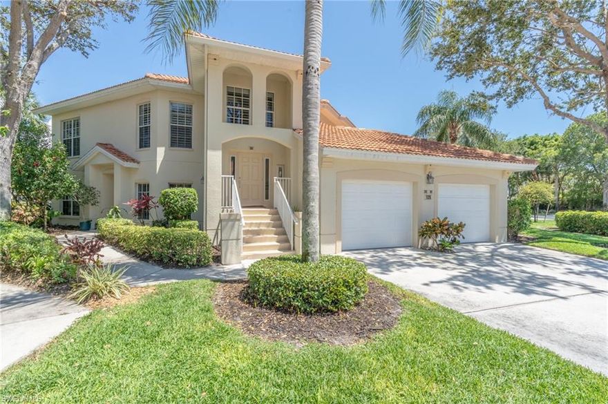 You must see this gorgeous totally remodeled 1st floor 3bedroom 2bath lakeview condo for yourself! Beautiful white upper kitchen cabinets with dark lowers frame this elegant open kitchen perfectly. The white marble look bathroom tiles add an updated elegance to both of the new bathrooms. Most appliances, AC Water Heater less than 2 years old. This corner home has a spectacular, light filled lake view and is right across the street from one of the 2 community salt water pools for extra convenience! Live your best active life here! Take advantage of being only 1.75 miles from Vanderbilt beach, walking distance to upscale Mercato shopping center thru a private access gate to enjoy casual dining, a movie theater and fashionable boutiques. Numerous other shopping centers are nearby as well. The gated Pelican Marsh community has a newly remodeled large clubhouse with a restaurant, tennis and pickleball courts, spin and yoga rooms an impressive fitness center and so much more. Pelican Marsh also has a private golf club. Egret walk also has it's own cozy community center close by.  Find out for yourself why so many people love to call Pelican Marsh home.