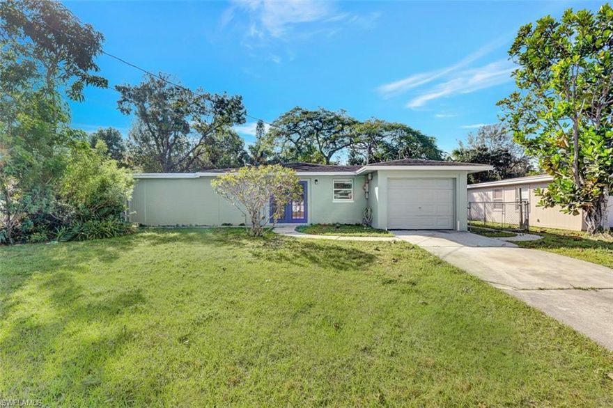 This affordable, move in ready 3 bedroom / 2 bath home is located in a well-established neighborhood and is move in ready. Freshly painted inside and out, this house has a brand new kitchen and granite countertops. This adorable house has all tile flooring throughout and has huge living space! The southern exposure in this fenced in yard and patio out back. Located centrally to McGregor Blvd and US 41. Walk or ride your bike and enjoy the amenities such as swimming pool, water play area for children, tennis, baseball, softball and playgrounds at Sam Fleishman Sports Complex. No HOA fees! The location provides great access to schools, shopping, restaurants, Downtown Fort Myers, Fort Myers Country Club, Red Sox and Twins training facilities, FGCU, FSU, SWFL International Airport and Sanibel and Fort Myers beaches. You are close to everything here! This house will sell quickly so schedule your showing today.