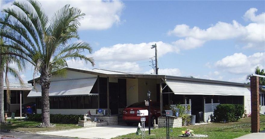 A LARGE HOME WITH EXTRA STORAGE ROOMS ADDED. NEW A/C 2 YRS., NEW HOTWATER TANK 4 YRS., REPLUMBED, ROOFOVER, WASHER/DRYER NEW, DISHWASHER & RANGE REPLACED, PLYWOOD FLOORS. A/C ENCLOSED LANAI, SCREENED LANAI, FURNISHED. WATER SOFTNER. LARGE BEDROOMS AND LIVING ROOM. COME SEE THIS NICE HOME.  OWN YOUR LAND, LOW MAINT FEE OF $96/MO. CLUBHOUSE, POOL, SPA, LAKE, FISHING PIER, TONS OF ACTIVITIES. ENJOY FUN IN THE SUN. SORRY NO PETS IN THIS LOCATION.