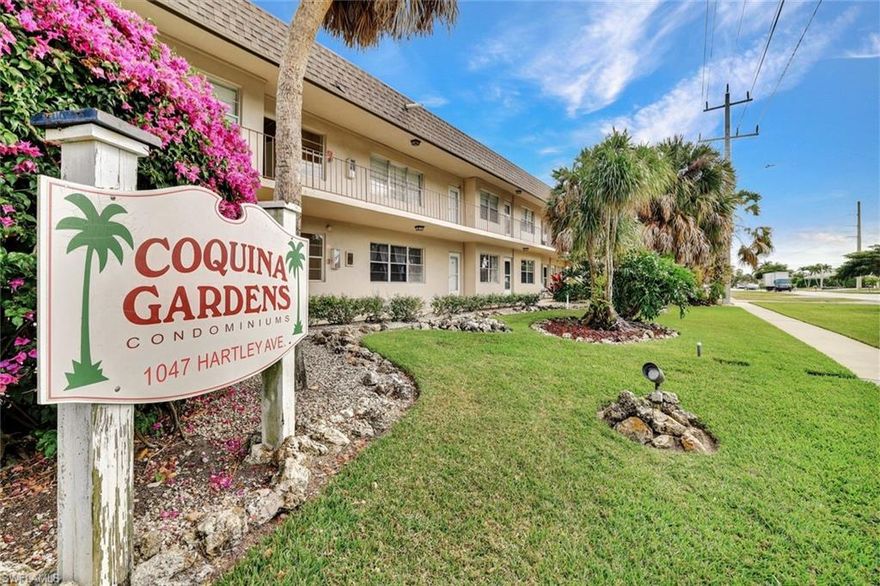 Situated within Coquina Gardens is this charming condominium community on Marco Island. This inviting 2-bedroom, 2-bath residence offers a comfortable and well-designed layout ideal for island living or a relaxed coastal retreat. Natural light fills the living spaces, creating a bright and welcoming atmosphere, while the split-bedroom floor plan provides privacy for both owners and guests. The primary suite features an en-suite bath, and the second bedroom is well-suited for visitors or a home office. Enjoy the ease of low-maintenance living just minutes from Marco Island’s renowned beaches, dining, shopping, and boating. Whether as a full-time residence, seasonal escape, or investment opportunity, this Coquina Gardens condominium offers exceptional value in a prime island location.