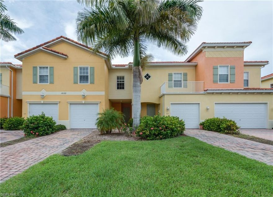 Your beautiful, move-in ready home awaits at SAIL HARBOUR! This townhome features 2 bedrooms and 2.5 bathrooms at 1,749 square feet. The kitchen is gorgeous and showcases granite countertops, breakfast bar, stainless steel appliances and cabinets with crown molding and glass inserts. The main living area on the first floor is spacious and open, featuring tray ceilings and diagonal tile throughout. Enjoy your morning coffee on the screened lanai which offers a wonderful, relaxing and private view. French doors lead to the owner's suite which also features a tray ceiling, walk-in closet, bathroom with dual sinks and separate tub and shower. The second floor also provides a spacious guest bedroom with en-suite and laundry room. Sail Harbour is in a spectacular location that is close to Health Park, shopping, restaurants and the beautiful beaches of SWFL. Sail Harbour also features a community pool and the HOA fee covers lawn maintenance, irrigation, pest control, internet, cable, alarm monitoring and gate access. This home comes with a 12-month home warranty through American Home Shield. This is the perfect opportunity to own a great home at an amazing price - don't miss out!