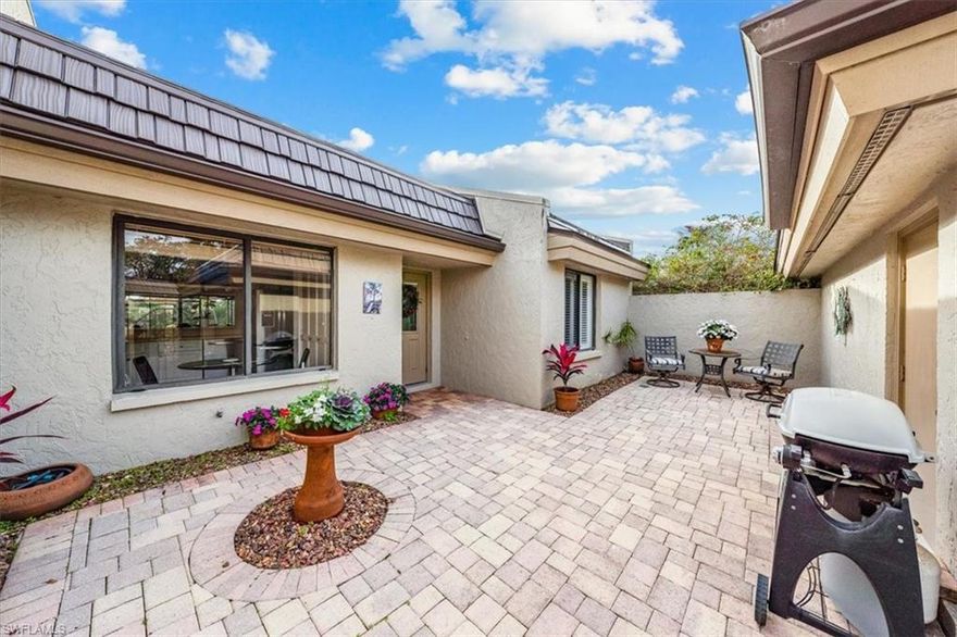 Experience Luxurious Golf Style Living! Wake up to stunning southern exposure golf course views in this rarely available Turnkey furnished Two-bedroom, Two-bathroom villa. This home features a spacious layout, a large covered lanai perfect for outdoor entertaining and a two-car garage providing ample storage. This unit has been meticulously maintained featuring raised white panel cabinetry, stainless steel appliances, tile flooring, light and bright paint throughout. Golf Cart is included. BEARS PAW has a Fantastic in town location with a State-of-the-Art clubhouse and fitness center, JACK NICKLAUS SIGNATURE GOLF COURSE, bocce courts, pickleball, tennis courts, dog park, driving ranges, two putting greens and private marina with GULF ACCESS. Bear’s Paw is gated and manned 24-hours, Direct access to Greenway Park which is a walking/bike path to downtown Naples, less than three miles to the beach and located in the City of Naples. The golf membership is mandatory and in addition to the real property. Buy now before membership increases July 1, 2024.