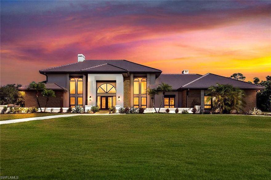 Spectacular Family Estate Home on a PGA Certified Golf Course in The Forest Country Club with a huge .9 acres of land! Located on 15th tee box with Fairway Views. This home is Massive, almost 6,000sqft of living, 3 Master Suites, one on each side of the house and a 3rd on the 2nd floor! 5 bedrooms, 4 1/2 bathrooms. Kitchen has brand new Granite countertops and matching back splashes! Soaring ceilings surround the living room! Formal Dining Room is exquisite and separates family room and living rooms. Four ornate gas fireplaces grace multiple rooms of the house. Full Work Out Fitness Room a joins left side master suite and has full access to pool. Huge under truss patio with large outdoor kitchen  and oversized pool are all enclosed by a spectacular screen enclosure. All widows are dressed with plantation shutters and entire home overlooks Pool area. Circular driveaway highlights the beautiful landscaping and large yard. Lots of room for parking and entertaining. Home has been nicely updated or can be your blank slate to make it everything you have dreamed of! This home has so much history to share, including previously being owned by a former US Secretary of State!