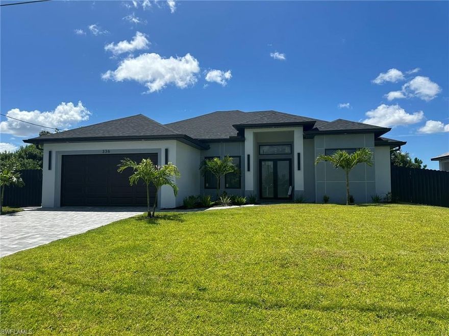 Beautiful Contemporary House all Impact Windows/Doors, 4 bedrooms 3 bath, 40"x40" porcelain tiles throughout. outdoor summer kitchen -  easy to show! CO about 2 weeks away.  Great location, on city Water Assessments left are $9540.00 - Everything is negotiable - X FLOOD ZONE - NO FLOOD INSURANCE NECESSARY!