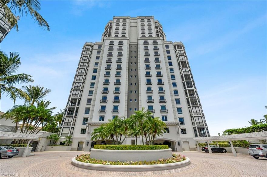 C.15416 -  The world class Windsor sits directly on the beach in the 24 hour secure,  private gated community of Bay Colony. This special  unit with large  glass openings to unobstructed gulf views and sugar sand beaches from the 14th floor.   The 6,155 sq feet of living space offers four bedrooms, four and a half baths, a large office, built-in high speed internet, and 3 screened balconies.  A large kitchen with a gas stove, two dishwashers and 3 sinks with disposals and  dual ovens. A wet bar for entertaining  and 2 bedroom  suites with a wet bar and one en suite with kitchenette. The Master bath has two closets and a cedar closet, jetted tub and separate sinks and dressing area.   Windsor offers a 24 hour staffed front desk, three guest suites, secured parking which will accommodate 3 cars, social,  fitness, and a conference  rooms. A beautiful resort pool and spa with gulf views. Membership in the Bay Colony Beach Club and Tennis Club is included.  Equity golf Club available separately. A great opportunity to be in this exclusive building.